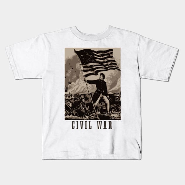 Civil war Kids T-Shirt by Norzeatic